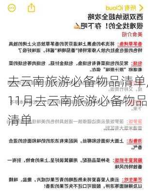 去云南旅游必备物品清单,11月去云南旅游必备物品清单