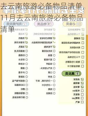 去云南旅游必备物品清单,11月去云南旅游必备物品清单